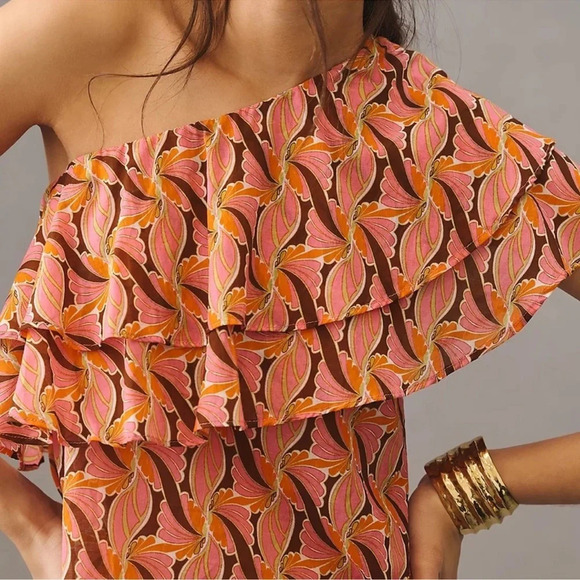 Anthropologie Devotion Twins Platania One Shoulder Top Size L - Picture 3 of 12